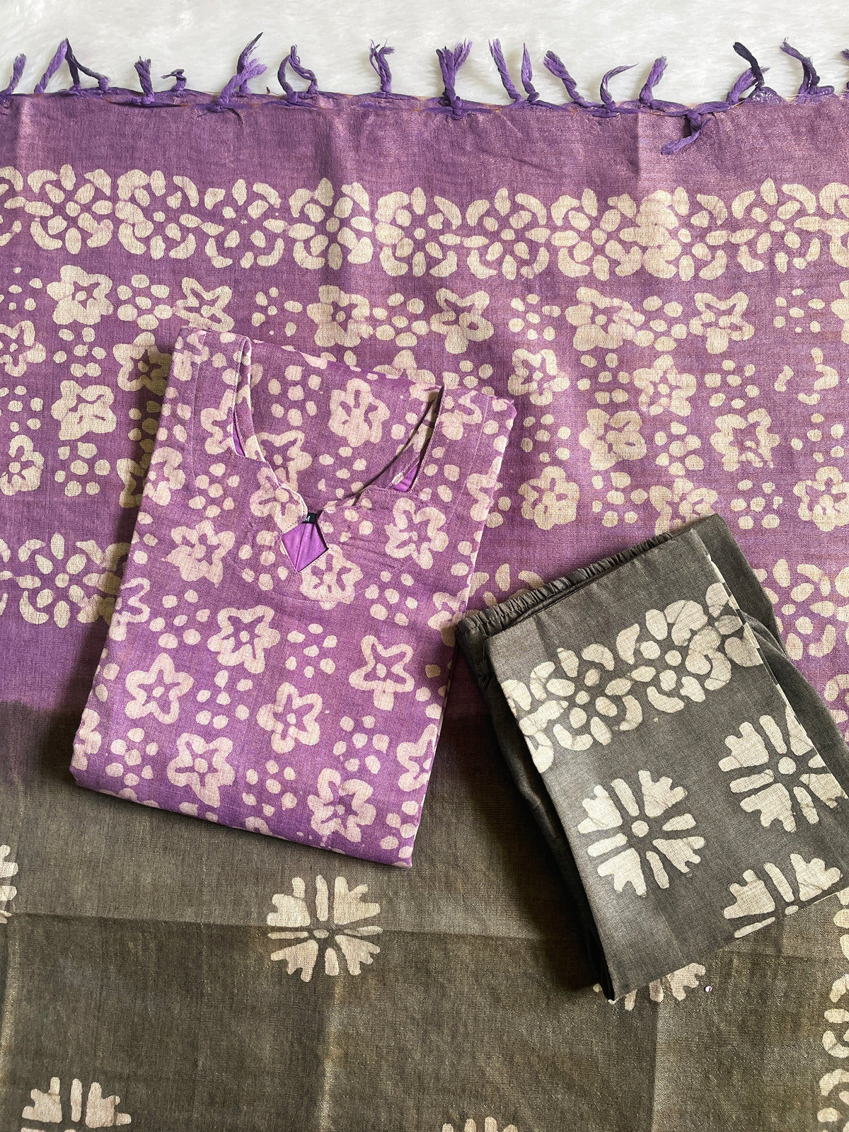 Cotton Batik Print Kurta Sets (JOY076)