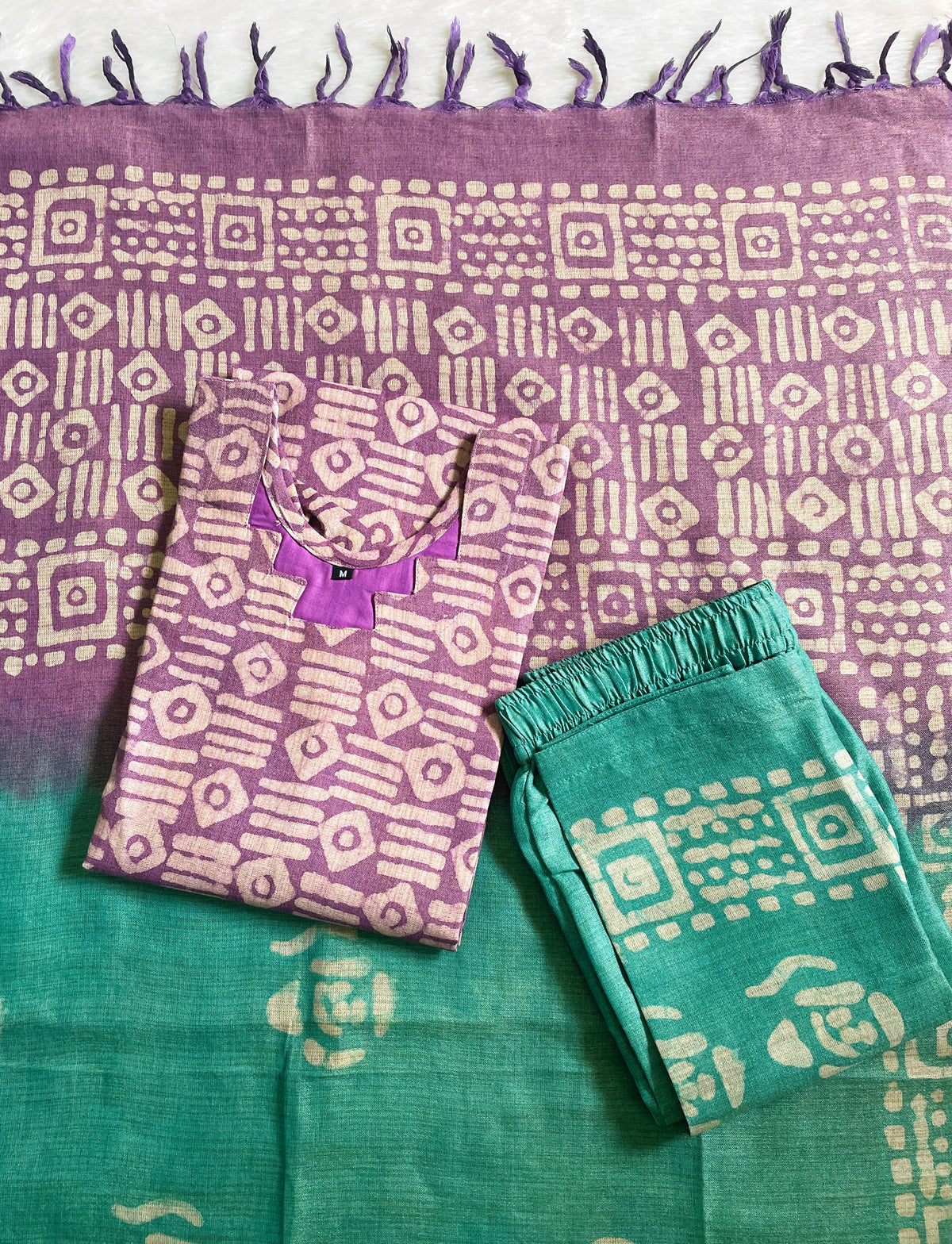 Cotton Batik Print Kurta Sets (JOY076)