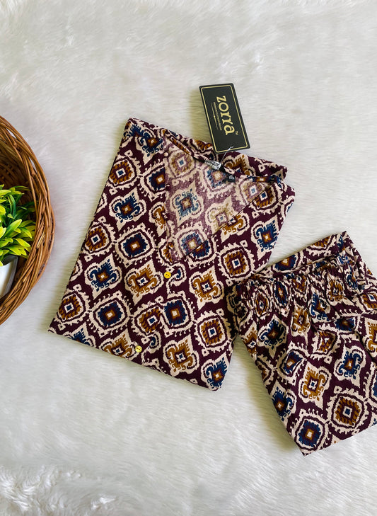 Cotton Kalamkari Aline Co-ord Sets (JOY011)