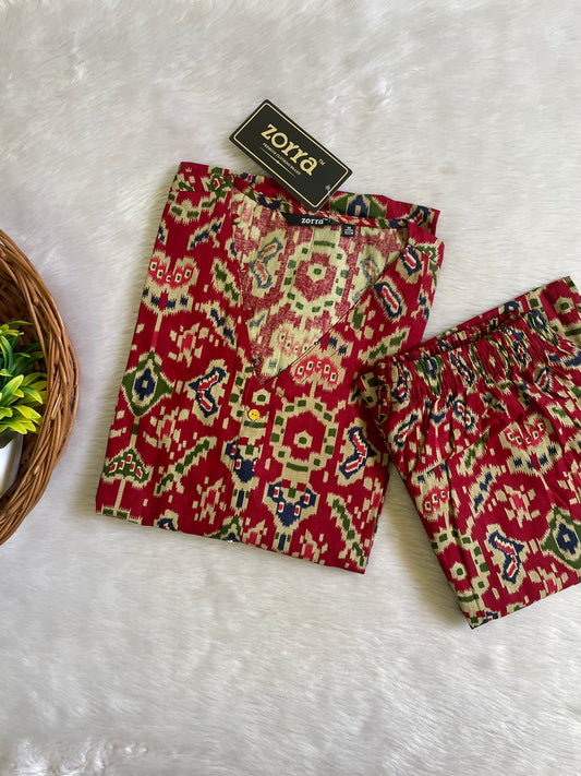 Cotton Kalamkari Aline Co-ord Sets (JOY011)