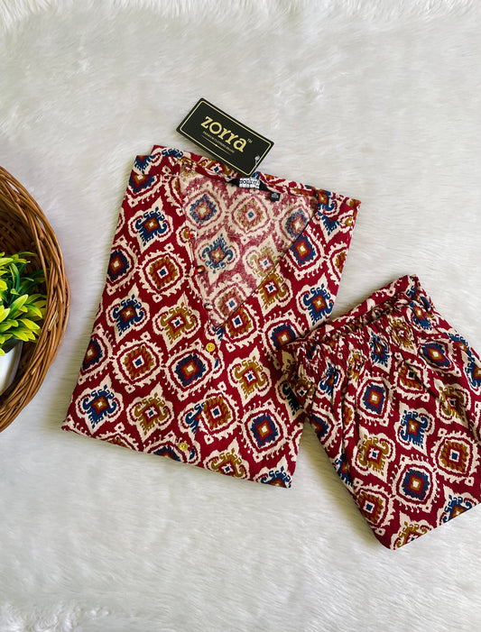 Cotton Kalamkari Aline Co-ord Sets (JOY011)