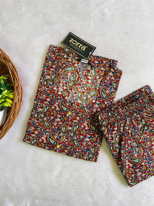 Cotton Kalamkari Aline Co-ord Sets (JOY011)