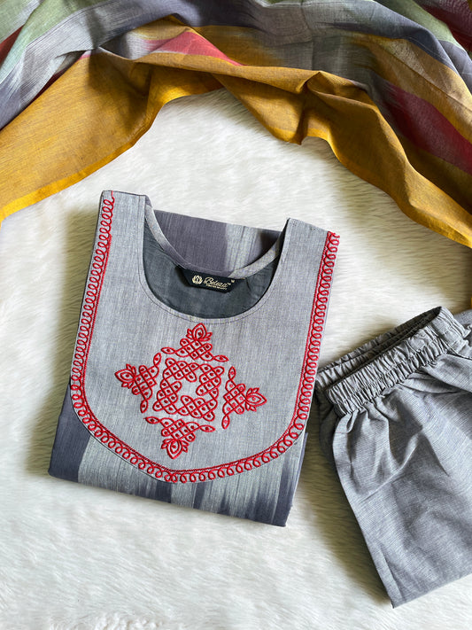 Ikkat Cotton Kurta Sets with Lining (JOY082)