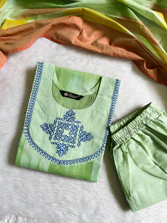 Ikkat Cotton Kurta Sets with Lining (JOY082)