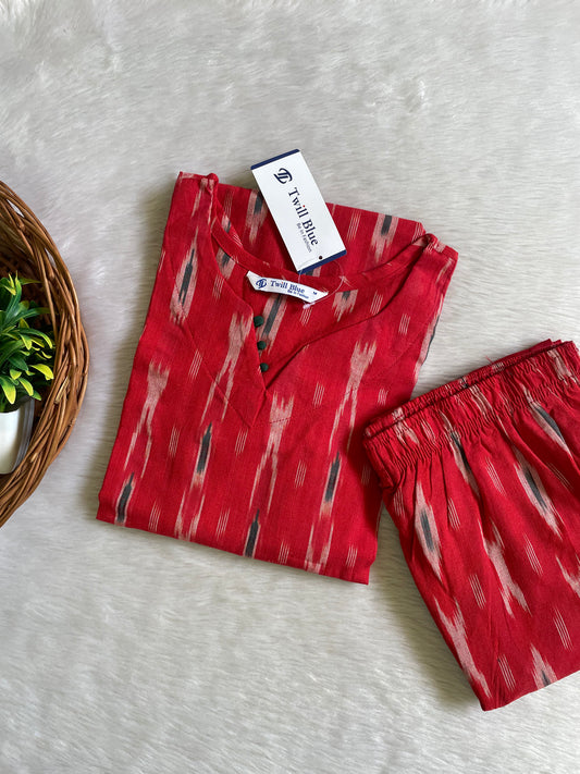 Premium Handloom Ikkat Co-ord Set (JOY016)