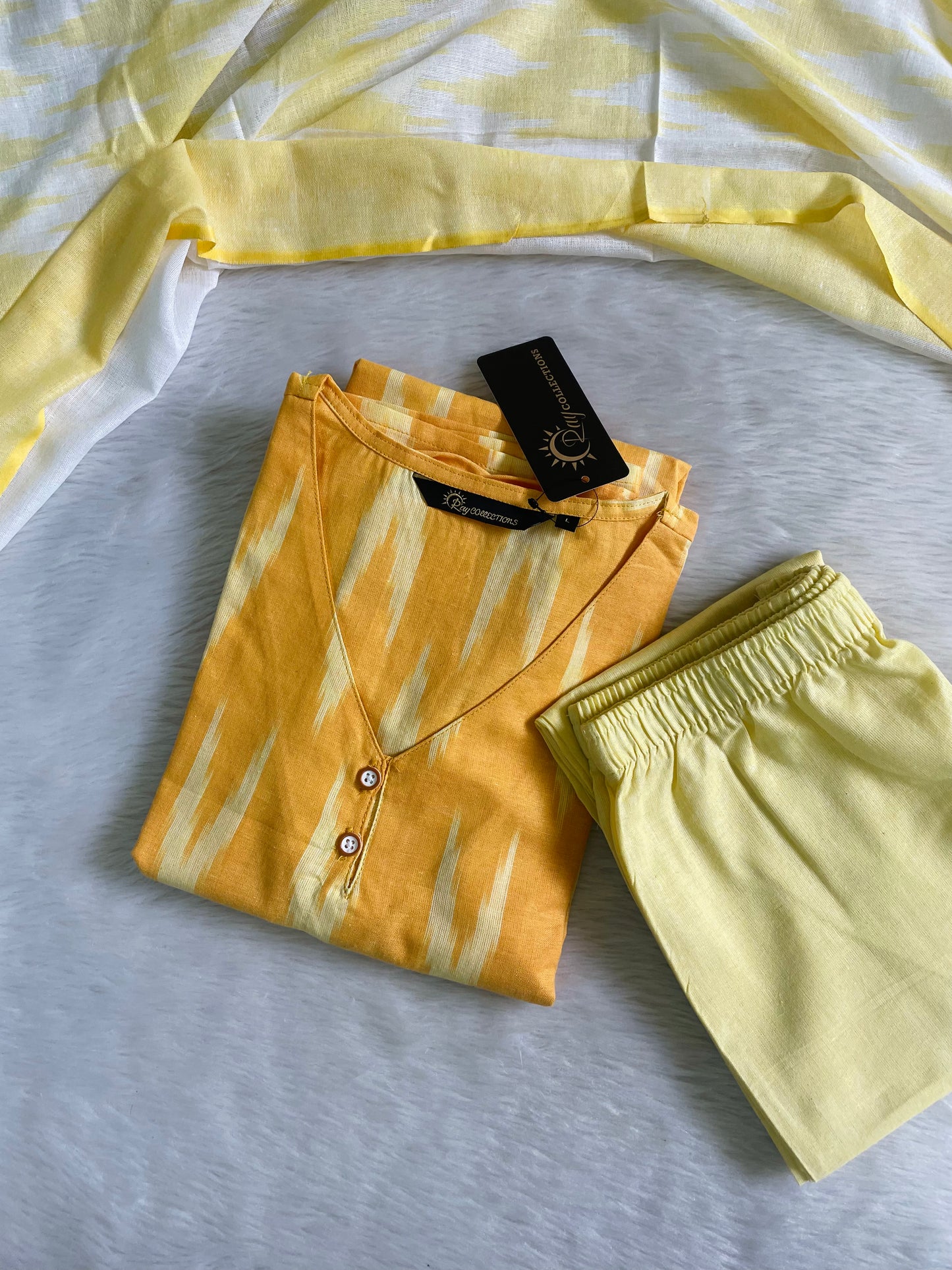 Pure Cotton Ikkat Kurta Sets (JOY020)