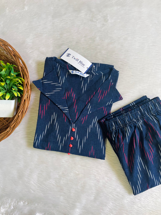 Premium Handloom Ikkat Co-ord Set (JOY023)