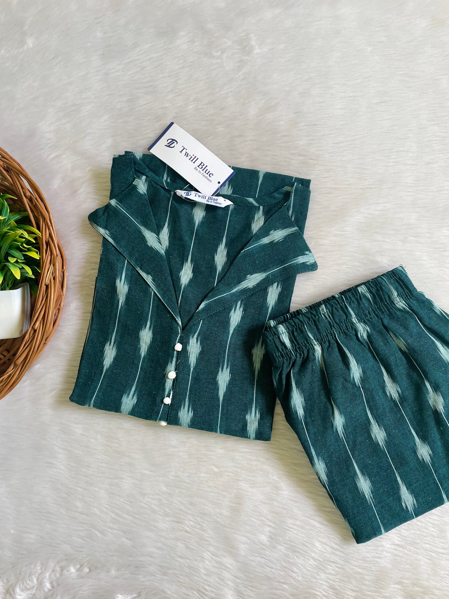 Premium Handloom Ikkat Co-ord Set (JOY023)