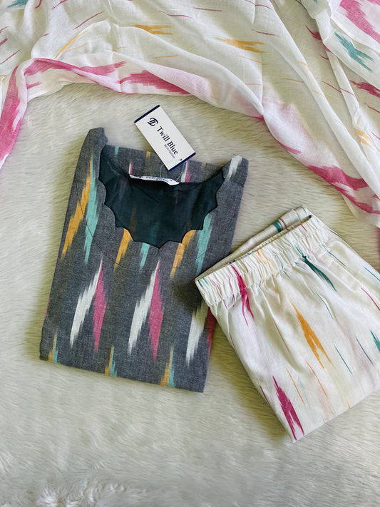 Premium Handloom Ikkat Cotton Kurta Sets (JOY031)