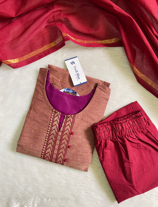 Premium Chettinad Cotton Kurta Sets (JOY037)