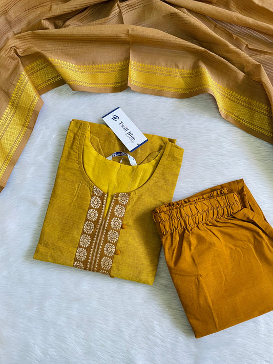 Premium Chettinad Cotton Kurta Sets (JOY037)