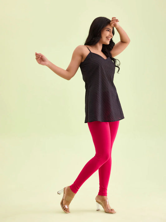 Pink || Ankle Length Leggings