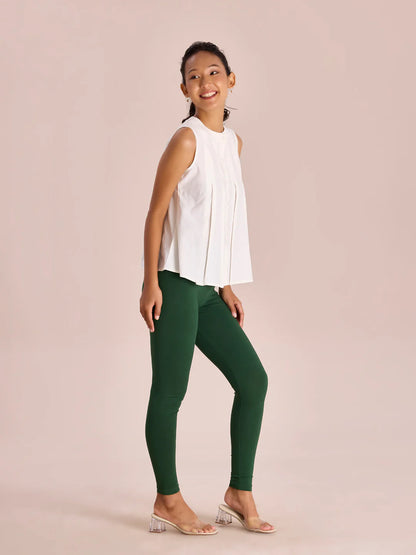 Green || Ankle Length Leggings
