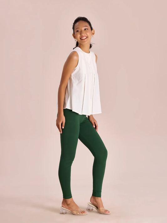 Green || Ankle Length Leggings