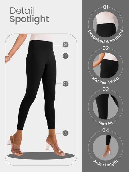 Black || Ankle Length Leggings