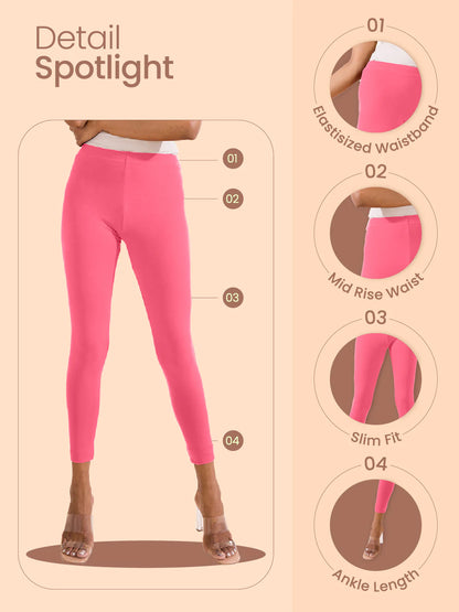 Light Pink || Ankle Length Leggings