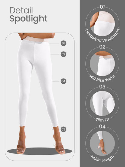 White || Ankle Length Leggings
