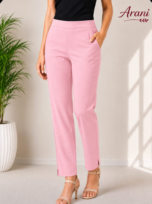 Cotton Stretchable Pant (Baby Pink)