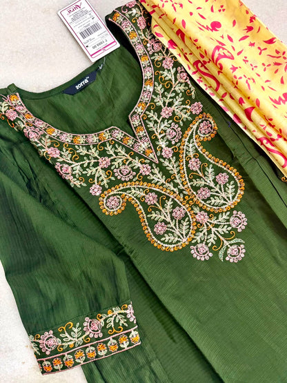 Festive Wear Kurta Sets with Madhubani Dupatta (JOY067) (Green)