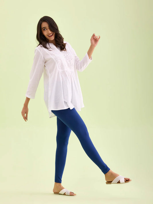 Blue || Ankle Length Leggings