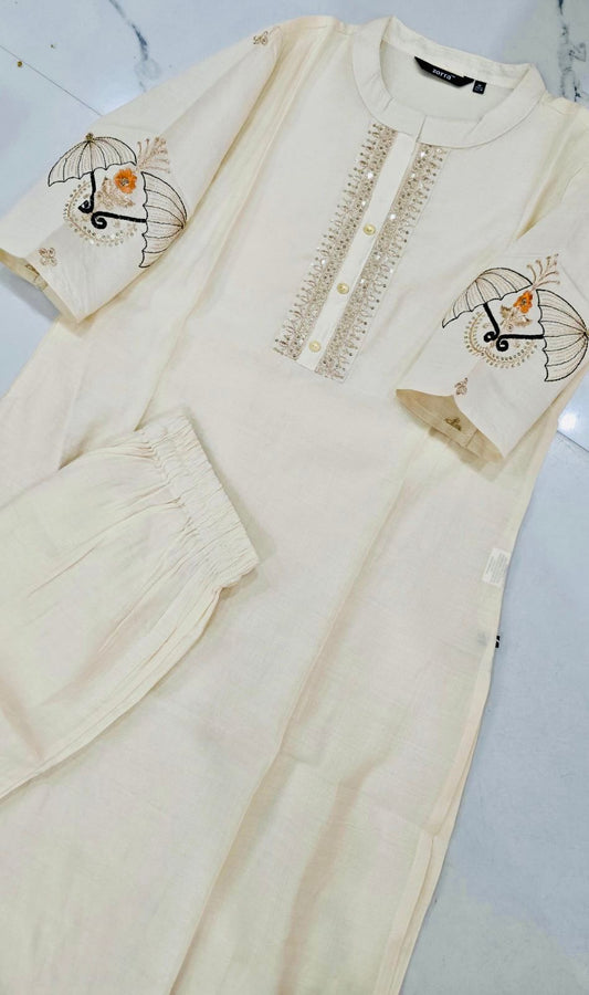 Festive Silk Hand Embroidery Co-ord Sets (JOY029)