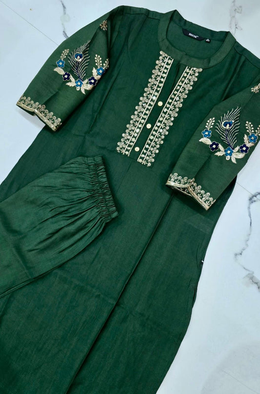Festive Silk Hand Embroidery Co-ord Sets (JOY029)