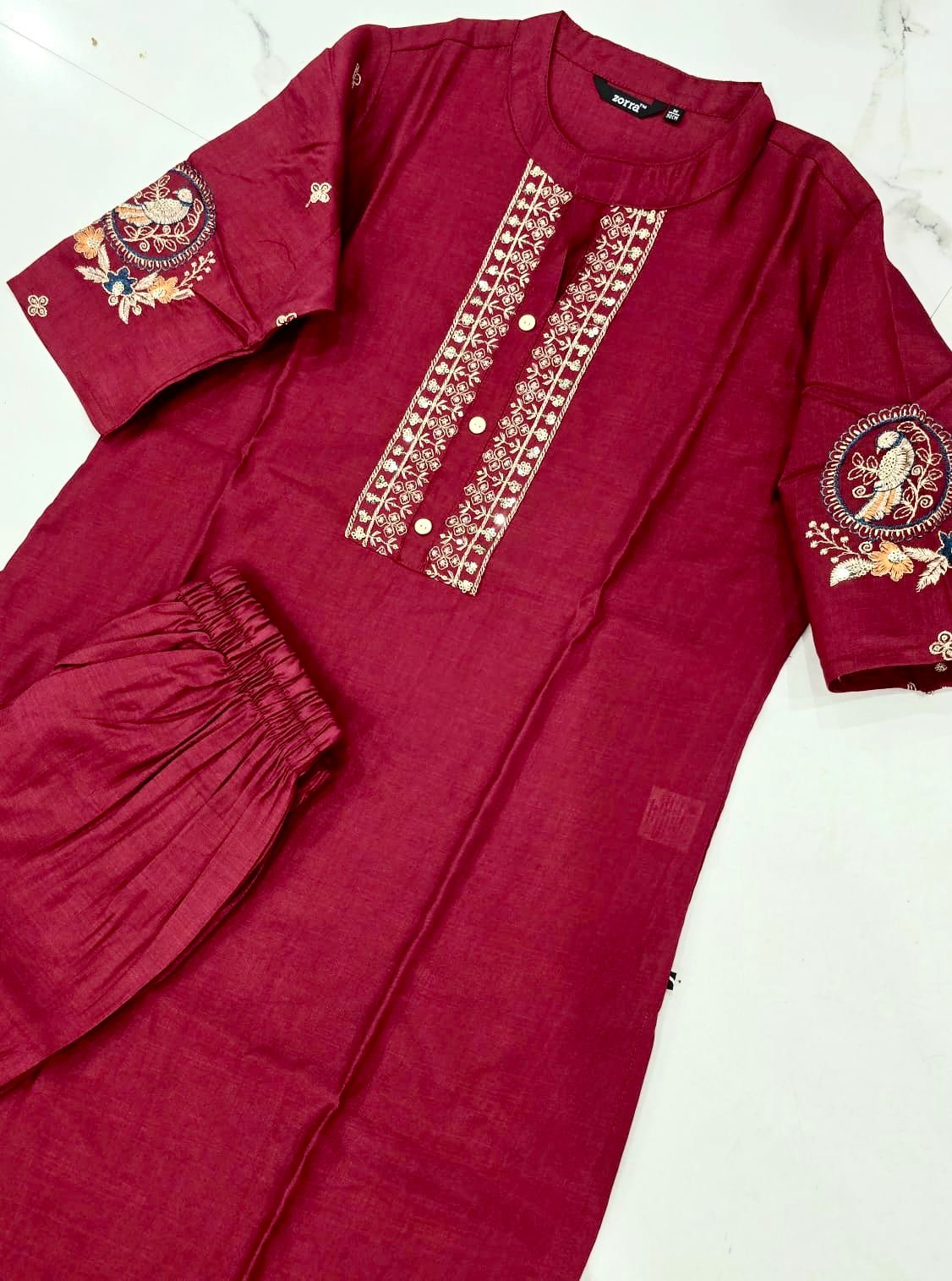 Festive Silk Hand Embroidery Co-ord Sets (JOY029)