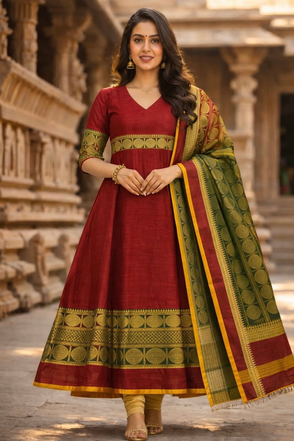 Premium Kanchi Cotton Silk Kurta & Dupatta Sets (JOY022)